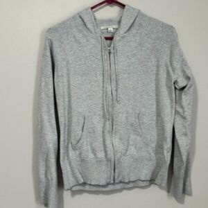 USED Woman's Carolyn Taylor Long Sleeve Zip Up Hoodie Color Grey Size Large